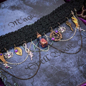 rose gold bottle black choker charms