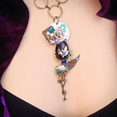 Magical Fantasy Blue Necklace - Sapphire Wings of Time