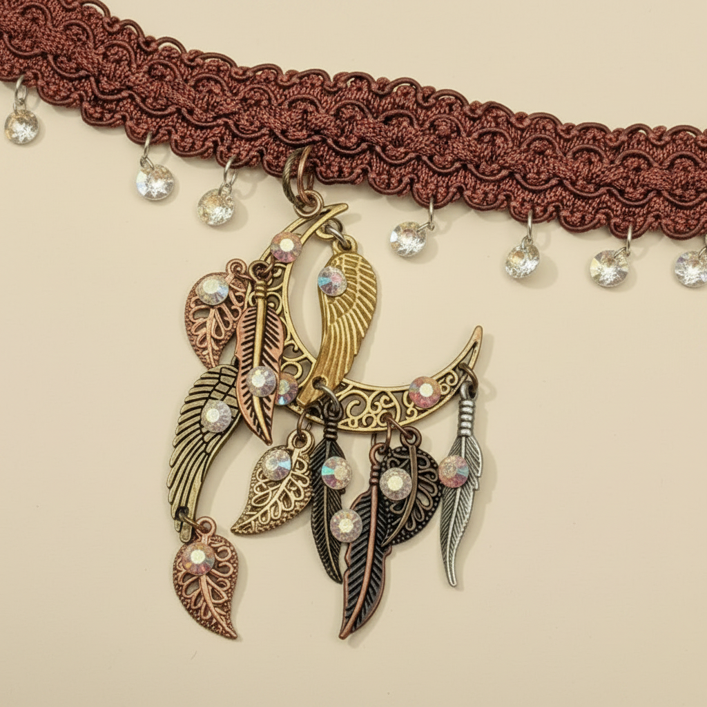 Victorian Style Choker Moon Necklace