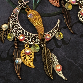 Feathery Moon Earrings - Celestial Magick