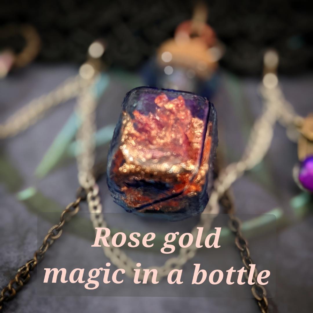 rose gold in a bottle closeup