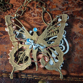 Steampunk Butterfly Necklace - The Dazzling Monarch