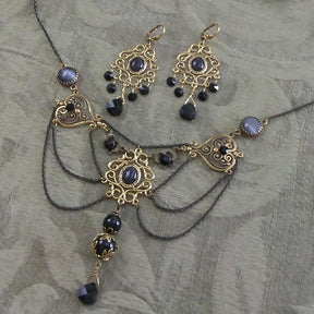 Renaissance Jewelry - Black Crystal Jewelry Set