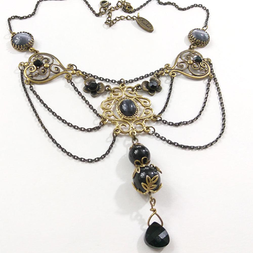black crystal swarovski necklace