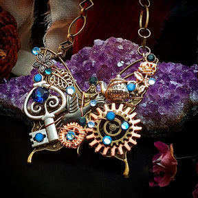 Steampunk Butterfly Necklace - The Dazzling Monarch
