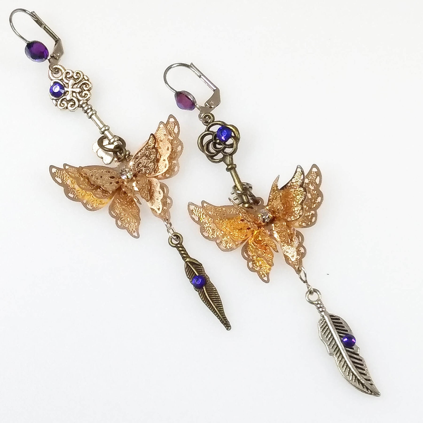 swarovski amethyst crystal earrings