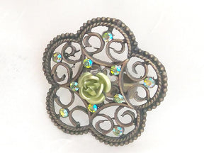 Large Flower Green Ring