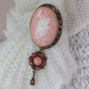 Vintage Style Cameo Brooch Pin