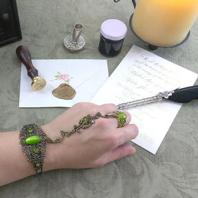 Green Jewelry Set - Ring Bracelet Earrings