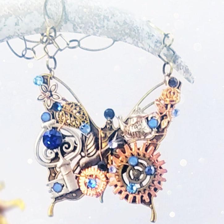 Steampunk Butterfly Necklace - The Dazzling Monarch