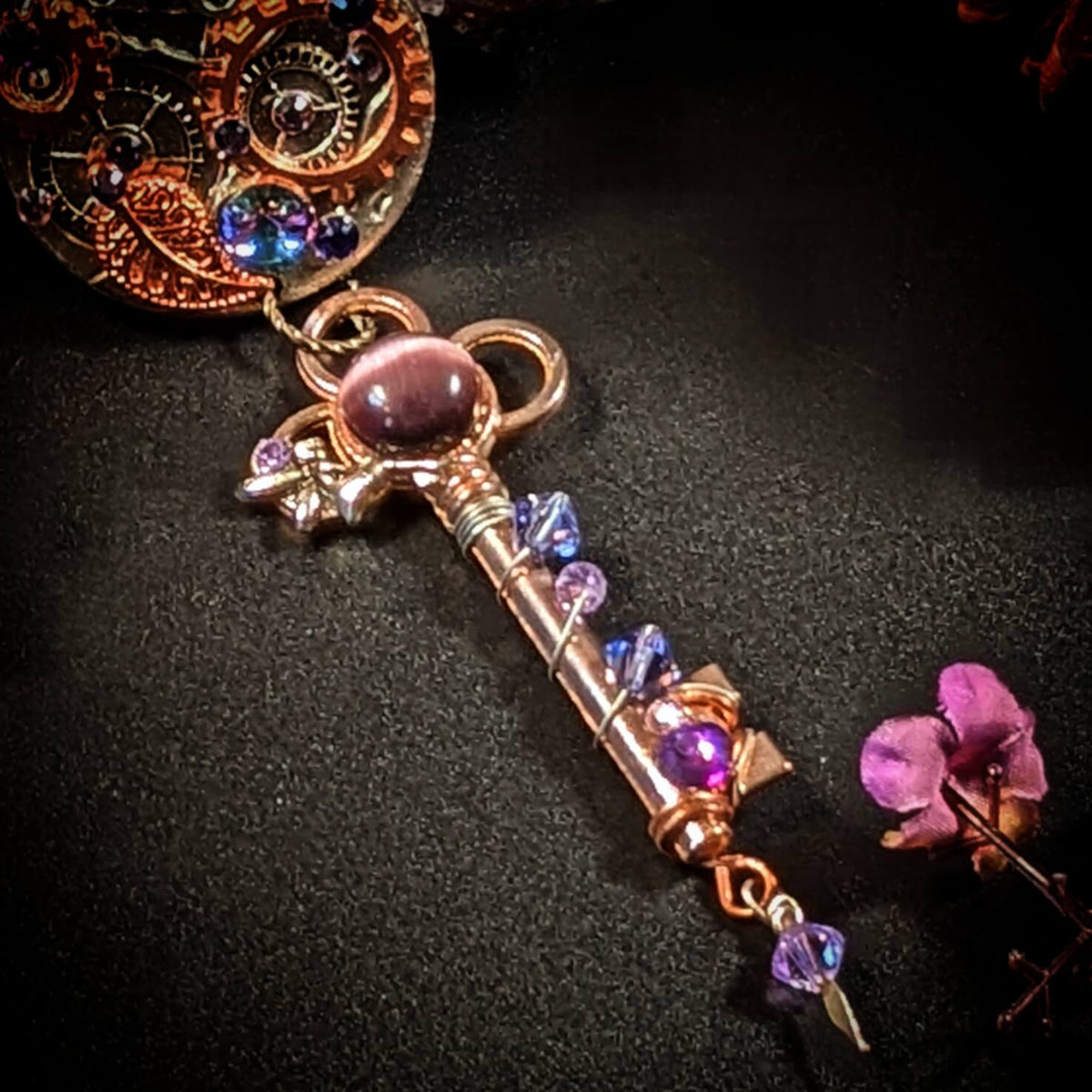 swarovski amethyst crystal necklace