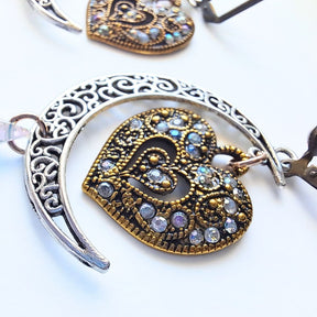To the Moon and Back - Moon Heart Earrings