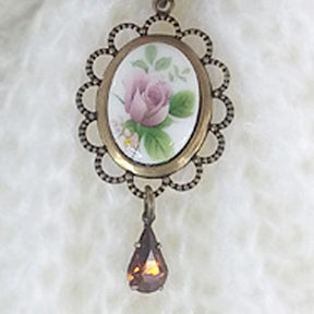 floral cameo brooch
