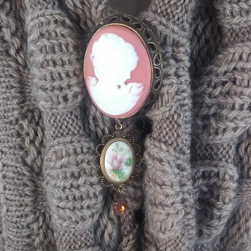 unique handmade cameo pin